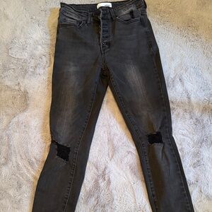 Vigoss Charcoal Distressed Skinny Jeans